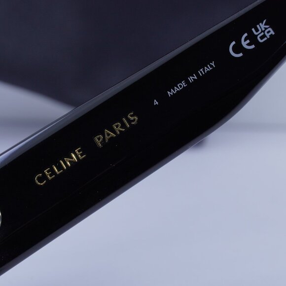 Celine CL40297U 01A Square Sunglasses - Shiny Black/Smoke - Picture 6 of 9